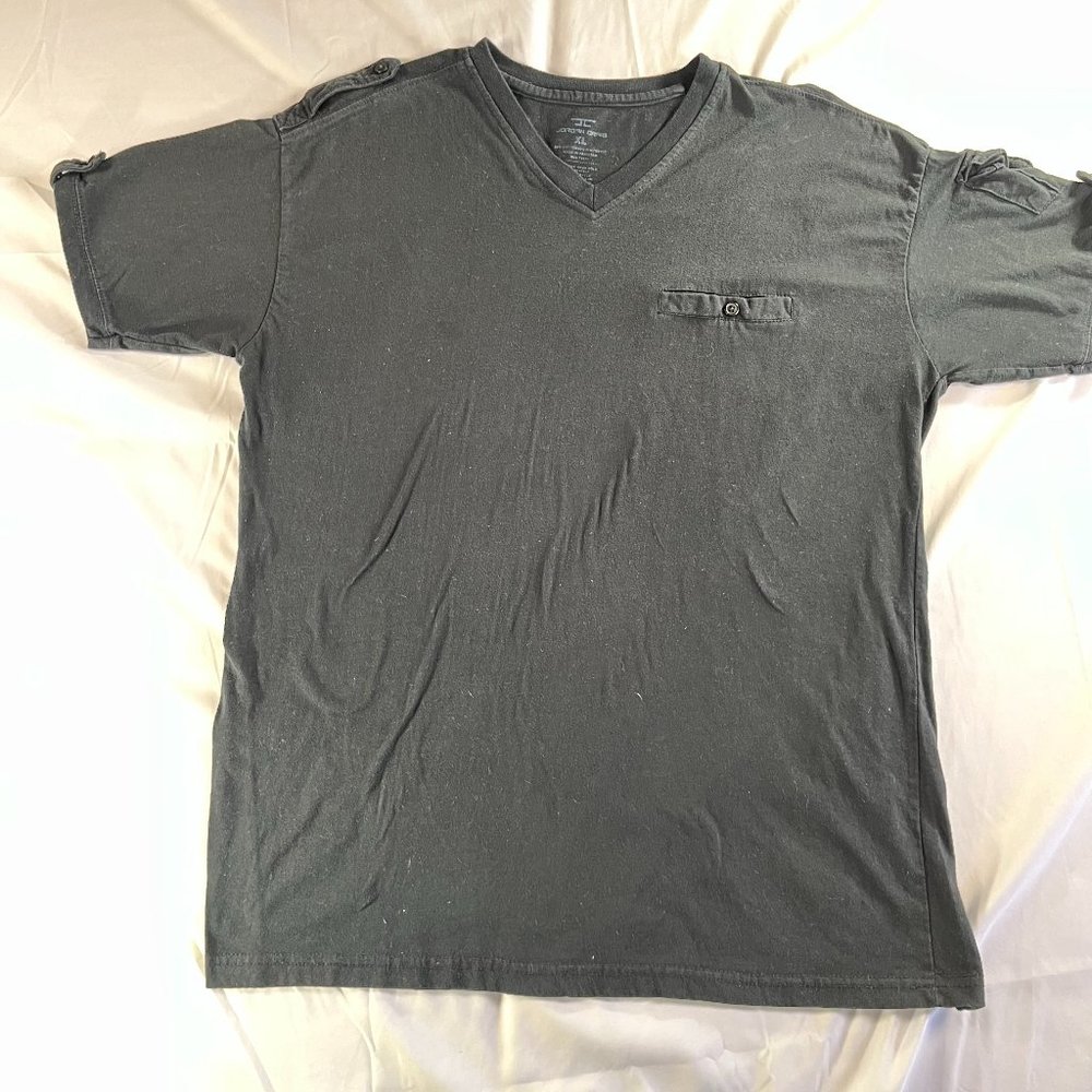 Men's Jordan Craig Black Shoulder Strap Short Sleeve V Neck T-Shirt Size XL